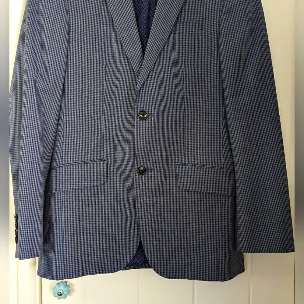 Ted Baker Plaid Preppy Academia Workwear Elegant Wool Sports Coat Blazer 36R